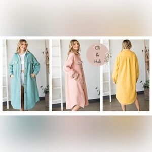 H4 New Oli & Hali long shacket small medium large yellow pink blue  jacket